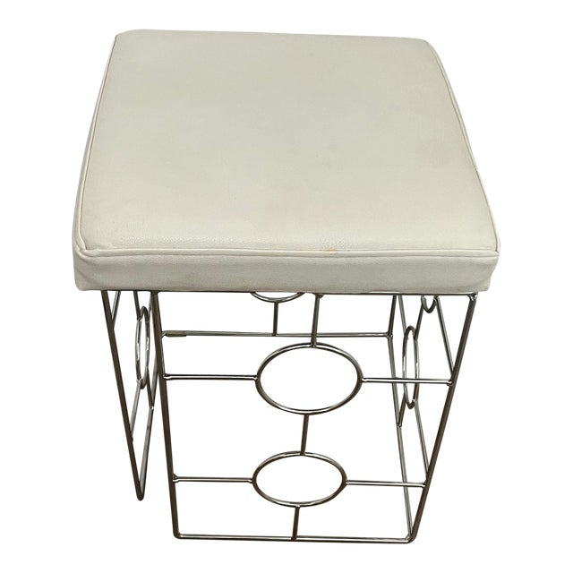Late 20th Century Mid Century Vanity Bench Stool For Sale