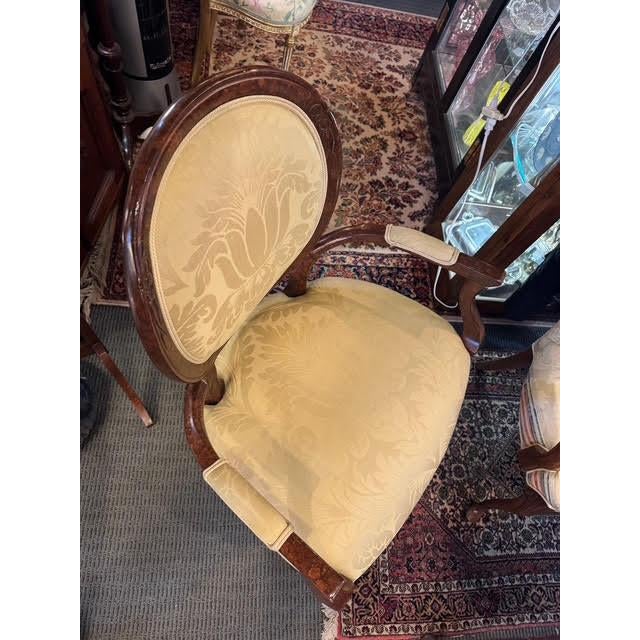 Contemporary Upholstered French Style Designer Armchair For Sale In Minneapolis - Image 6 of 12