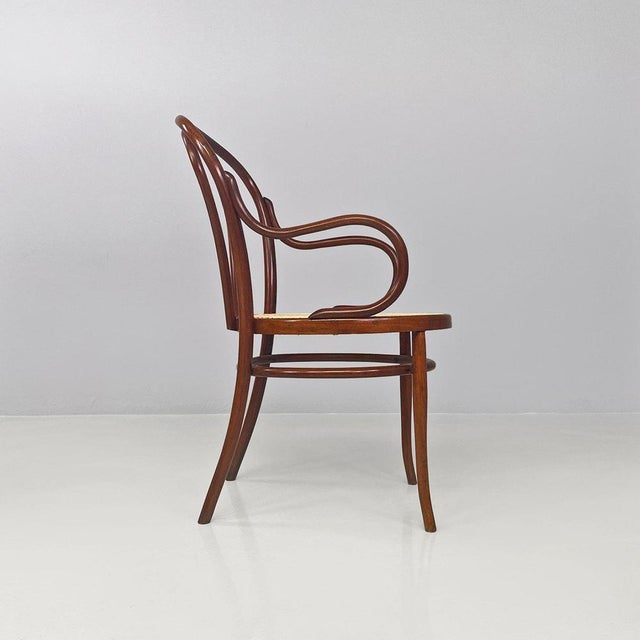 Set of Mid-Century Italian Beech Wood and Vienna Straw Chairs from Thonet, 1950s For Sale - Image 12 of 16