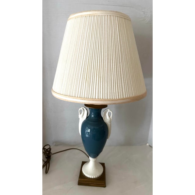 Art Nouveau Vintage Lenox Dav Art Swan Urn Table Lamp For Sale - Image 3 of 6