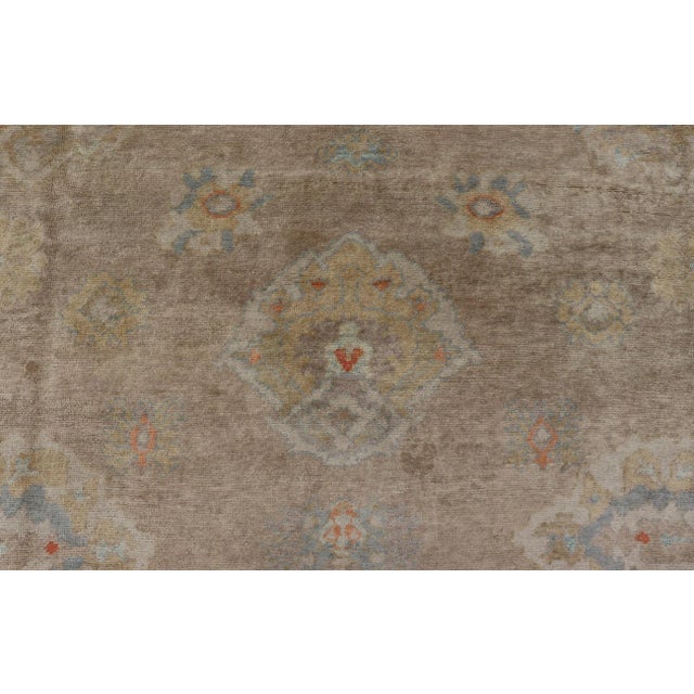 Large Turkish Oushak Rug in Neutral Colors All-Over Design 16'2" X21' For Sale In Atlanta - Image 6 of 17