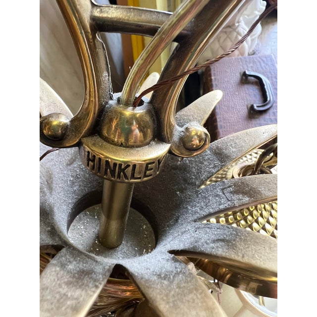 English Late 20th Century Brass and Glass Pineapple Chandelier by Hinkley For Sale - Image 3 of 6