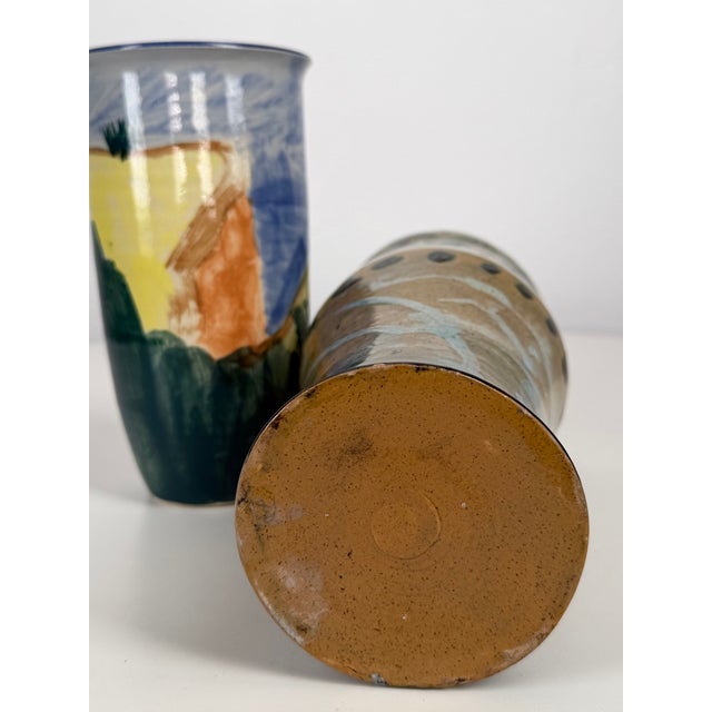 Danish Ceramic Vases from Vensø Danmark & Studio Pottery, 1970s, Set of 2 For Sale - Image 10 of 11