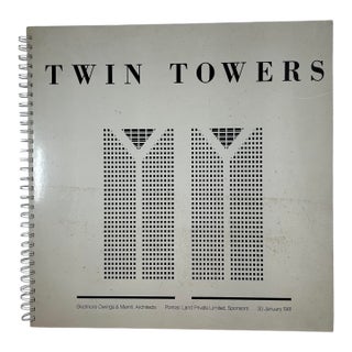 1980s Illustrated Elephant Folio, Skidmore Owings & Merrill, Architects Master Plan Proposal - "Twin Towers", Singapore - 1 Book For Sale