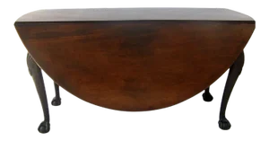 American or Irish Period Mahogany Drop Leaf Table Shell Carving Ball & Claw Feet