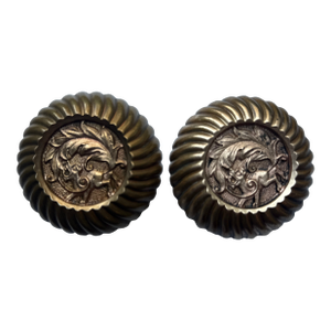 Antique Bronze American Empire Fanciful Beast Door Knobs