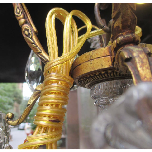 Metal French Gilt Bronze 8 Light Crystal Chandelier Circa 1900 For Sale - Image 7 of 18