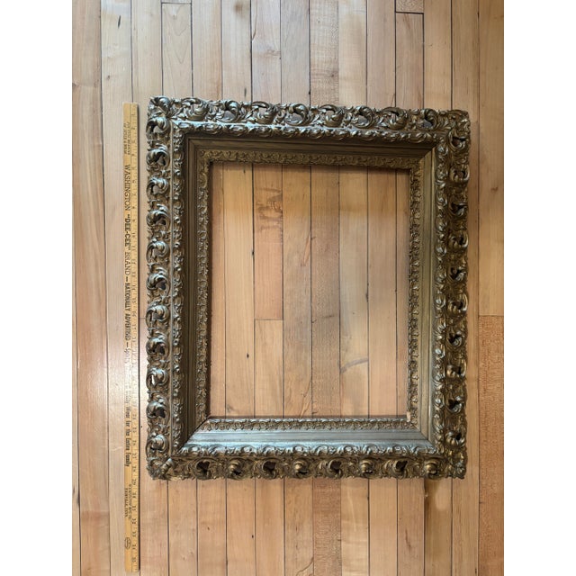 Rococo Ornate 24x28" Rococo Style Gold-Tone Frame For Sale - Image 3 of 3