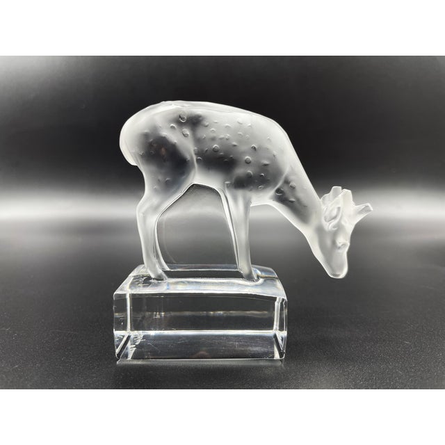 Daim Sculpture in Frosted Glass by René Lalique for Lalique, 1970s For Sale - Image 9 of 13