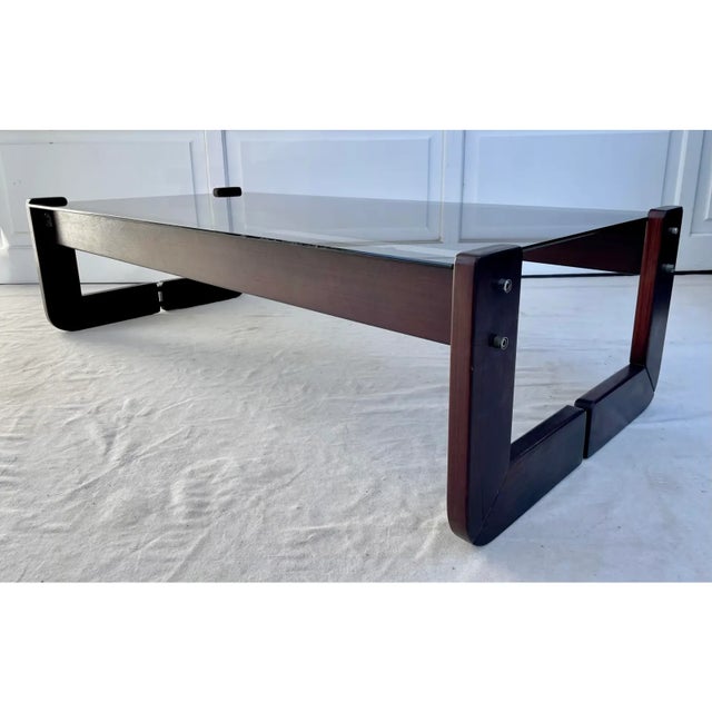 Percival Lafer 1970s Percival Lafer Brazilian Modernist Smoked Glass Coffee Table For Sale - Image 4 of 7