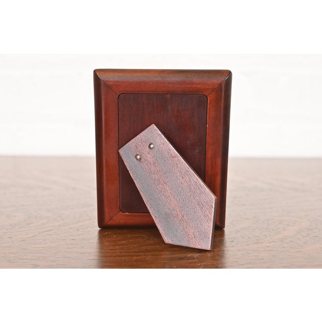 Wood Tiffany & Co. Style Art Deco Sterling Silver Picture Frame For Sale - Image 7 of 10