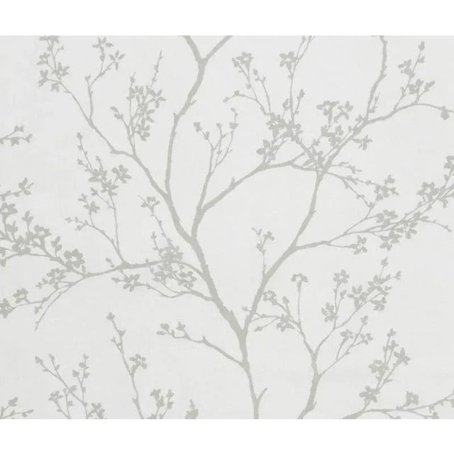 Schumacher Twiggy Sheer Fabric in Light Grey For Sale