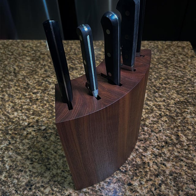 Not Yet Made - Made To Order Mid-Century Modern Walnut Knife Block For Sale - Image 5 of 6