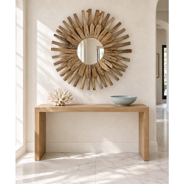 Driftwood Sunburst Wall Mirror For Sale - Image 4 of 4