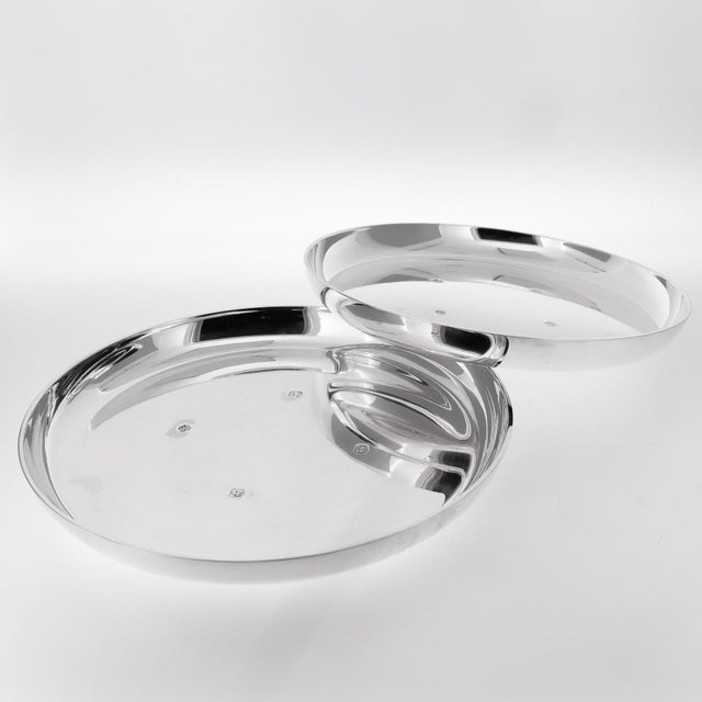 1960s Pair of Signed Mid-Century Asprey & Co. Sterling Silver Wine Bottle Coasters For Sale - Image 5 of 14