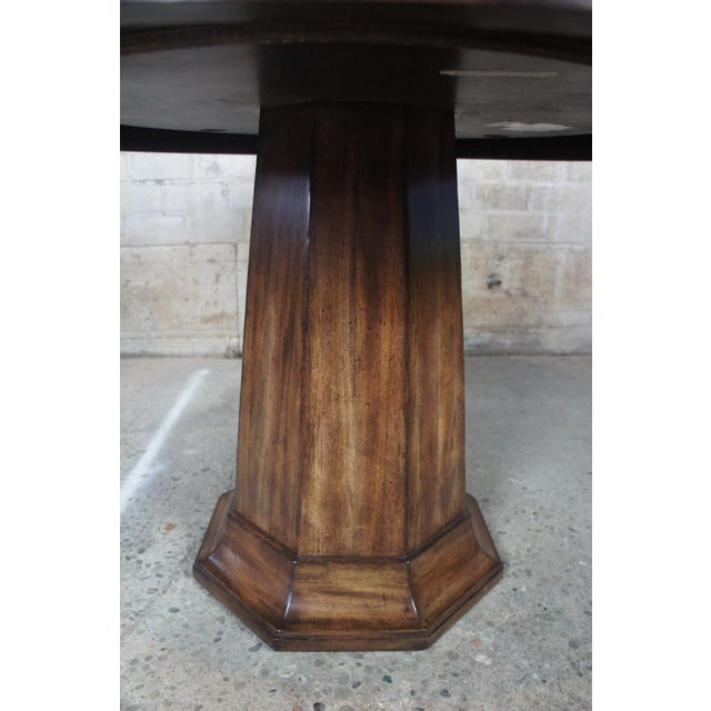 Henredon Acquisitions Round Mahogany Glass Top Pedestal Dining Table 54 Chairish