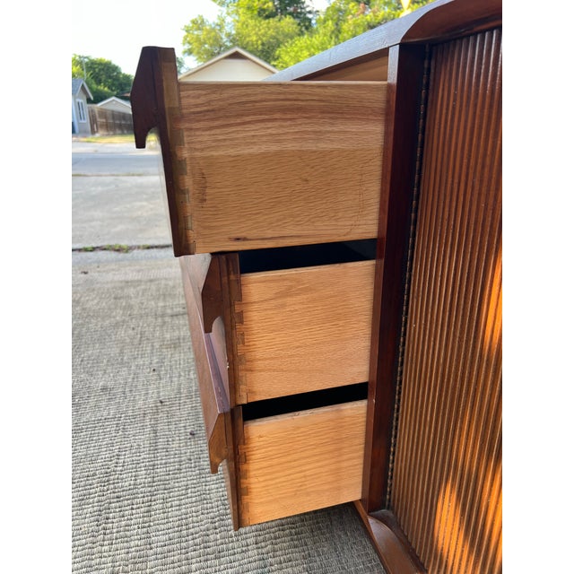 1960s Lane 1st Edition Mid Century Walnut Plinth Base Credenza For Sale In San Antonio - Image 6 of 12