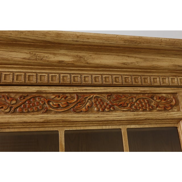 Traditional Rom Weber Viking Oak Zodiac Sign Carved 1 Door China Cabinet For Sale - Image 3 of 11