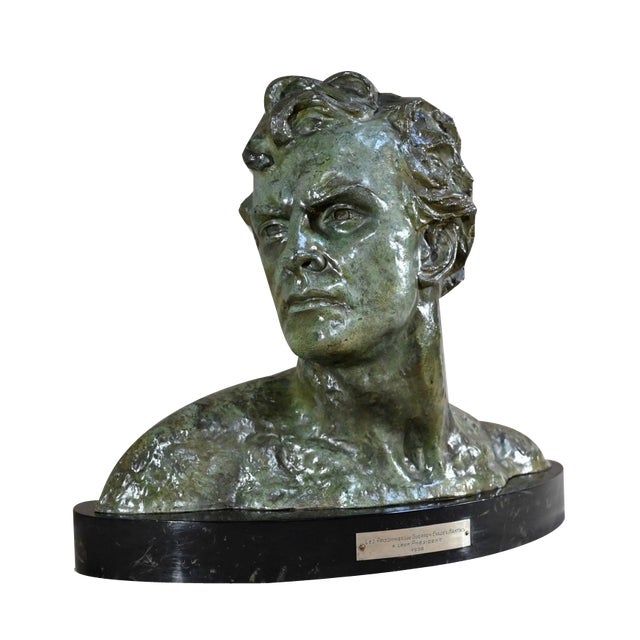 A.Ouline, Jean Mermoz, Early 20th Century, Bronze For Sale