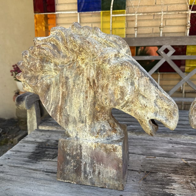 This beautiful antique cast iron horse head can be used either as gate pier or as a garden ornament. Elegant and...