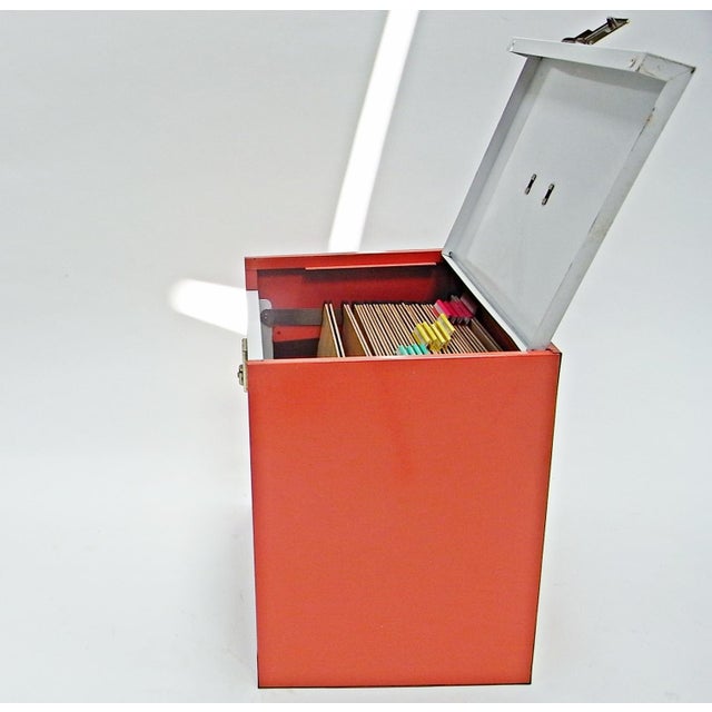 Orange Document Box in Coloured Metal Sheet For Sale - Image 6 of 10