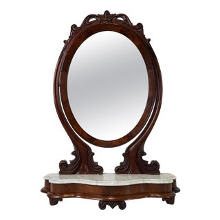 Antique English Marble-Top Dressing Mirror For Sale