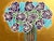 Contemporary Original Painting on Canvas by CL Auker “Roses on Gold With Blue” For Sale - Image 3 of 9