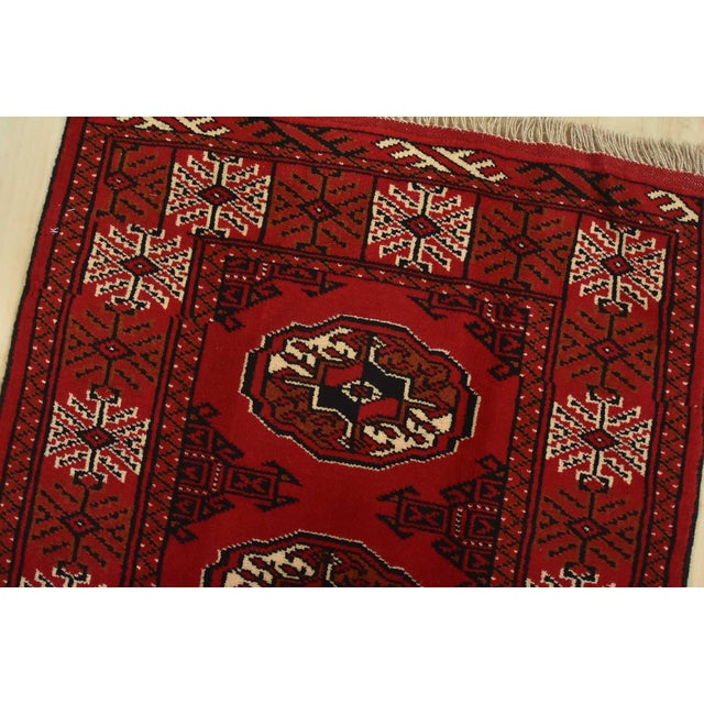 Turkmen Runner 2’6” X 9’10” Red Wool Vintage Tribal Hand-Knotted Rug For Sale In Philadelphia - Image 6 of 11