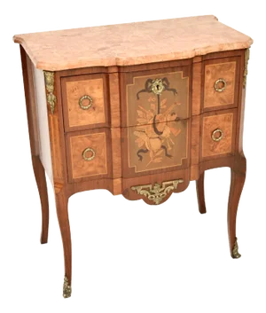 Antique French Marble Top Inlaid Commode, 1890