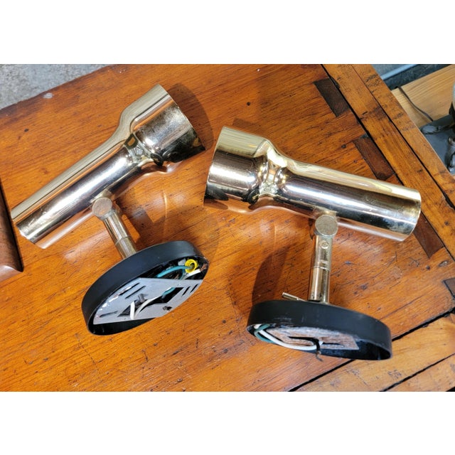 Brass Mid-Century Modern Lightolier Brass Wall Sconces - A Pair For Sale - Image 8 of 14