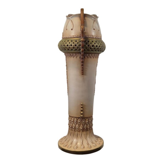 Large Austrian Art Nouveau Pottery Vase, 1890s For Sale - Image 4 of 9