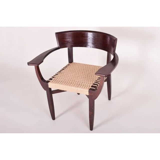 Unique armchair. Material: Oak Completely restored, surface is polished by shellac.