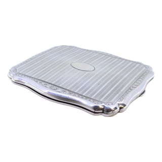 Guilloche Silver Cigarette Case For Sale