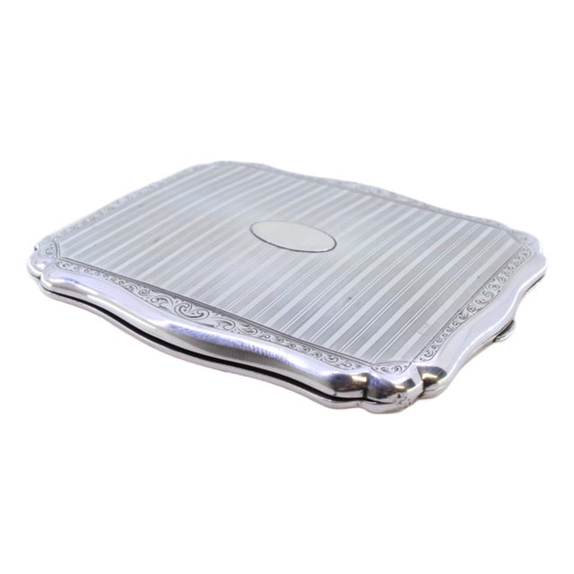 Guilloche Silver Cigarette Case For Sale
