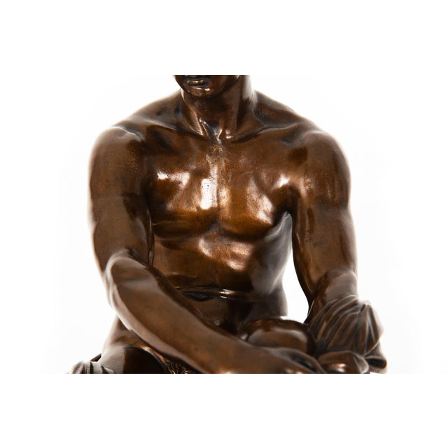 Metal Grand Tour 19th Century Italian Bronze Sculpture Ludovisi Mars After Antique For Sale - Image 7 of 17