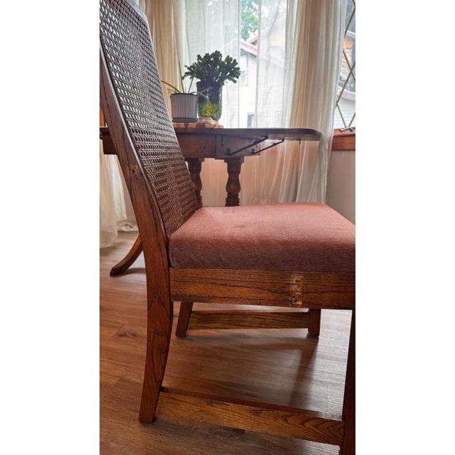 1970's Bernhardt Mid-Century Modern Oak & Cane High Back Dining Chairs - Set of 6 For Sale - Image 6 of 12