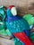 Green Vintage Tropical Parrot & Toucan Ceramic Wreath Wall Sculpture For Sale - Image 8 of 12
