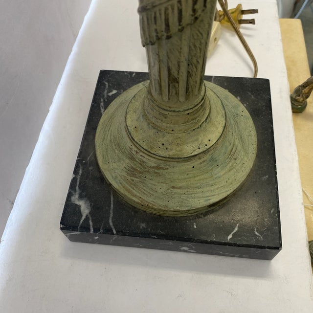 Verdigris 1980s Serge Roche Style Table Lamp by Sarreid Ltd. For Sale - Image 8 of 12