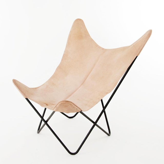 Carl Auböck Leather Butterly Chair attributed to Carl Auböck, 1960s For Sale - Image 4 of 18