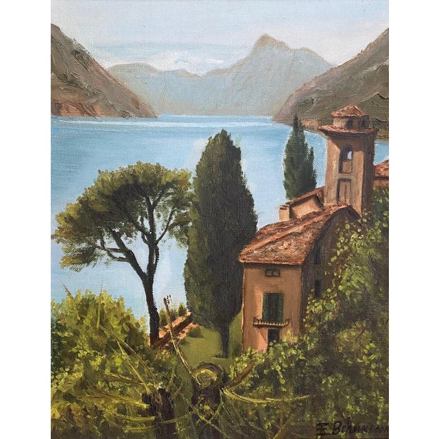 E. Bernasconi, Monte San Salvatore Lugano, Oil on Canvas For Sale - Image 9 of 9