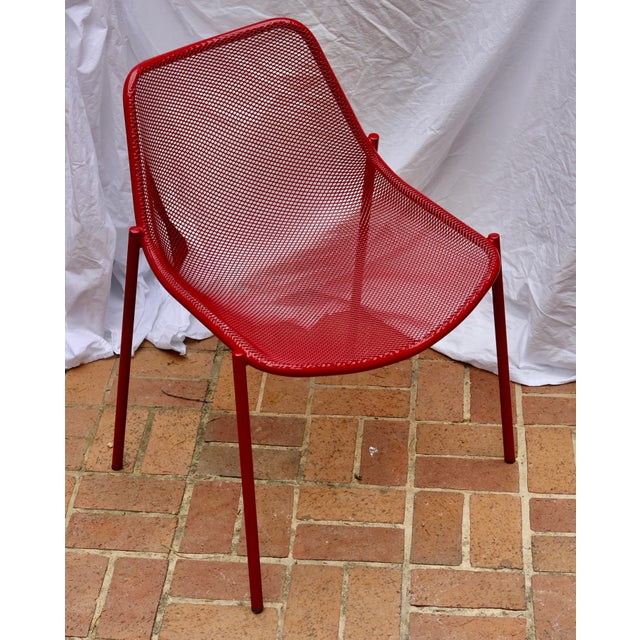 Italian Steel Tube & Mesh Indoor/Outdoor Emu Chairs Designed by Christophe Pillet, 4 Pieces For Sale - Image 4 of 5