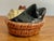 1970s Vintage Papier-Mâché Cat Basket Trinket Box For Sale - Image 5 of 9