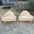 This is a really unusual pair of mid century modern low tufted three-legged triangle lounge chairs. The chairs are...