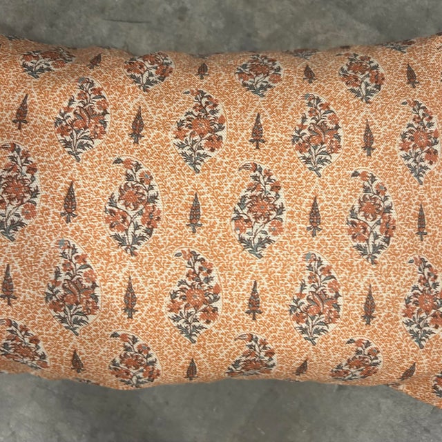 2010s Lisa Fine “Fariba” Lumbar Pillow in Peach For Sale - Image 5 of 5
