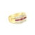 Contemporary Ruby & Diamond Baguette Cocktail Ring 2.00cttw 14k Yellow Gold, Size 4 For Sale - Image 3 of 5