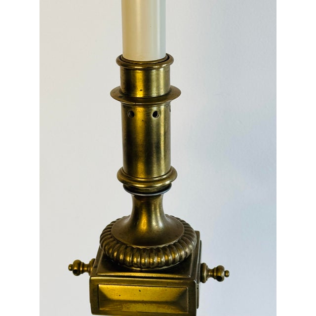 Vintage 1950s Solid Brass Table Lamp For Sale - Image 9 of 11