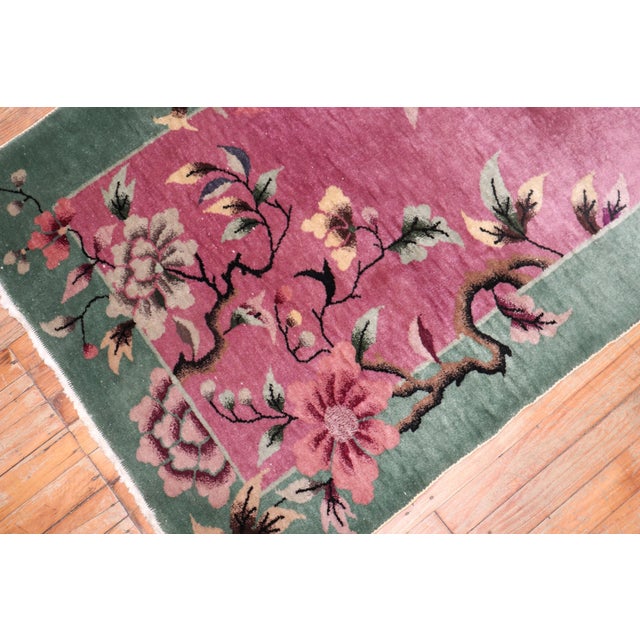 Early 20th Century Zabihi Collection Chinese Art Deco Small Rug - 3' x 4'9" For Sale - Image 5 of 8