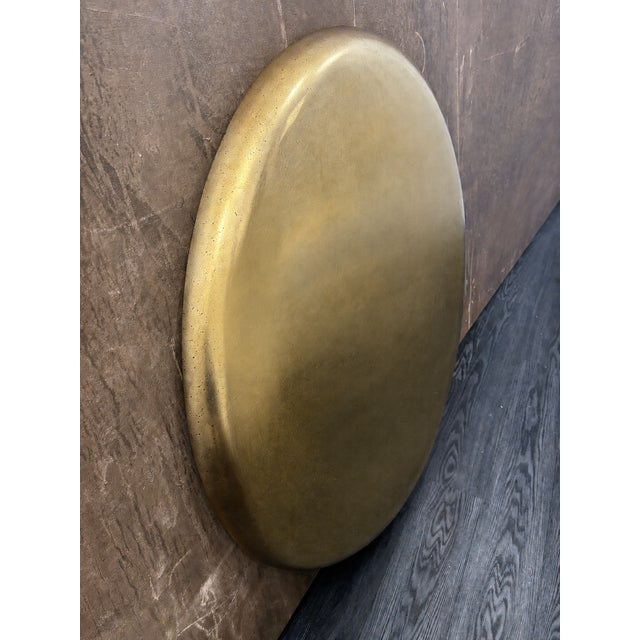 Rh Restoration Hardware Nuvola Round Mirror 48" Diameter | Polished Metal | Lightly Antiqued Mirror Finish For Sale - Image 10 of 18