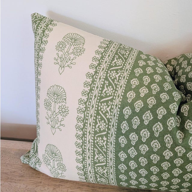 Schumacher Hyacinth Leaf Green Outdoor Lumbar - Single For Sale In Greensboro - Image 6 of 6
