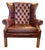 Chesterfield Wingback Chair in Red Leather For Sale
